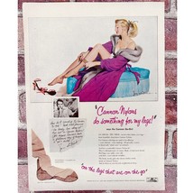 1951 Sexy Blonde Pulling on Nylons Legs Feet Ankles - Cannon Orig Vtg PRINT AD - £12.99 GBP