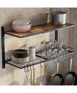 Pot Rack Wall Mounted,Pot Hanger,Pot Hangers for Kitchen Wall Mount,With... - £15.32 GBP