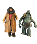Vintage 2001 Harry Potter 8&quot; Mountain Troll and Hagrid Action Figure - £26.04 GBP