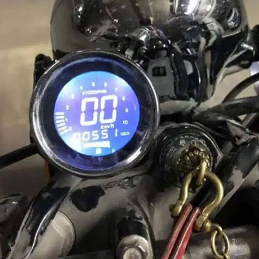 - Motorcycle Universal LCD Digital Meter Speedometer Tachometer Fuel Gauge - £21.91 GBP