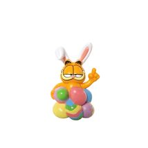 Vintage Easter Garfield PVC Figurine With Bunny Ears And Easter Eggs Paw... - $14.55