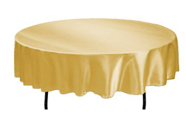 Tektrum 70 inch Round Silky Satin Tablecloth - Wedding Party Banquet (Gold) - £15.18 GBP