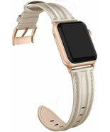 Leather Band Compatible with Apple Watch 38mm 40mm Shiny Bling Strap - GOLD - £6.22 GBP