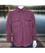 Vtg 80s LL Bean Chamois Cloth Shirt Mens L 16.5R 1611 Berry Wine Made In... - €24,54 EUR