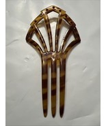 VICTORIAN HAIR COMB RED RHINESTONES LARGE EDWARDIAN CELLULOID HAIR FORK ... - $169.80 CAD