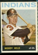 Vintage 1964 Topps Baseball Trading Card #105 Woody Held Cleveland Indians OF-2B - £7.70 GBP