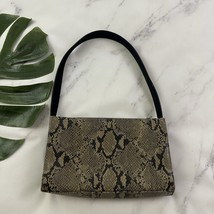 Enzo Angiolini Vintage y2k Shoulder Bag Purse Faux Snakeskin Black Gray - $18.80