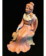 HOMCO Figurine #1439 Courtney&#39;s Dream Lady Sitting Holding Hat Porcelain 7&quot; - £23.91 GBP
