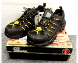 Men&#39;s Skechers Work Blais Steel Toe Lace Up Black/Yellow 11.5 M Work Shoe - £44.18 GBP