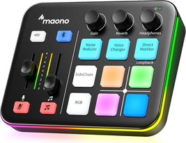 Maono Gaming Audio Mixer, Audio Interface With Pro-Preamp, Rgb,, Black - $63.99