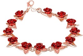 Rose Flower Charm Bracelet - £22.49 GBP