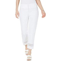 MSRP $75 Alfani Eyelet Ankle Pants Bright White Size 8 (Small Stains) - £14.08 GBP