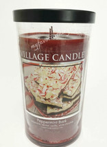 Village Candle Christmas Peppermint Bark 24 oz Candle Metal Lid New Free Ship - £36.11 GBP