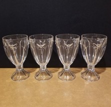 Lenox Butterfly Meadow Clear 4 All Purpose Wine Glasses Footed Goblets Dragonfly - £77.86 GBP