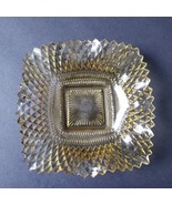 Vintage Indiana Glass Yellow Diamond Point Square Candy Dish - $17.97