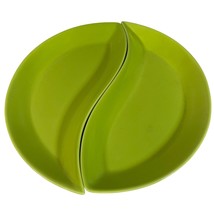 Lime Green Divided Dish 2 Pc Set 10&quot; Diameter - £11.05 GBP
