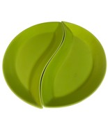 Lime Green Divided Dish 2 Pc Set 10&quot; Diameter - £11.05 GBP