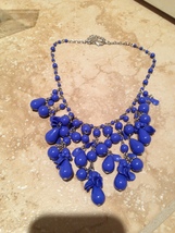 beautiful beach blue beaded necklace - £19.97 GBP