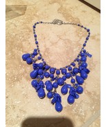 beautiful beach blue beaded necklace - £19.58 GBP