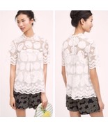 HD in Paris Citrus Cream Lace Blouse with Mandarin Collar Women’s Size 8 - $23.95