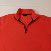 Land's End Men's Orange 1/4 Zip Pullover Performance Long Sleeve Sweatshirt M image 7