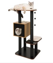 Catit Cat Condo Scratcher Tree 6-Poles Black Vesper 3-Levels 2-Platforms - $219.99
