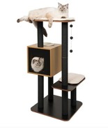 Catit Cat Condo Scratcher Tree 6-Poles Black Vesper 3-Levels 2-Platforms - $4,024.23 MXN