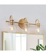 KSANA Gold Bathroom Vanity Light Fixtures with Clear Glass Shade, 22”x7”x9 - £59.62 GBP