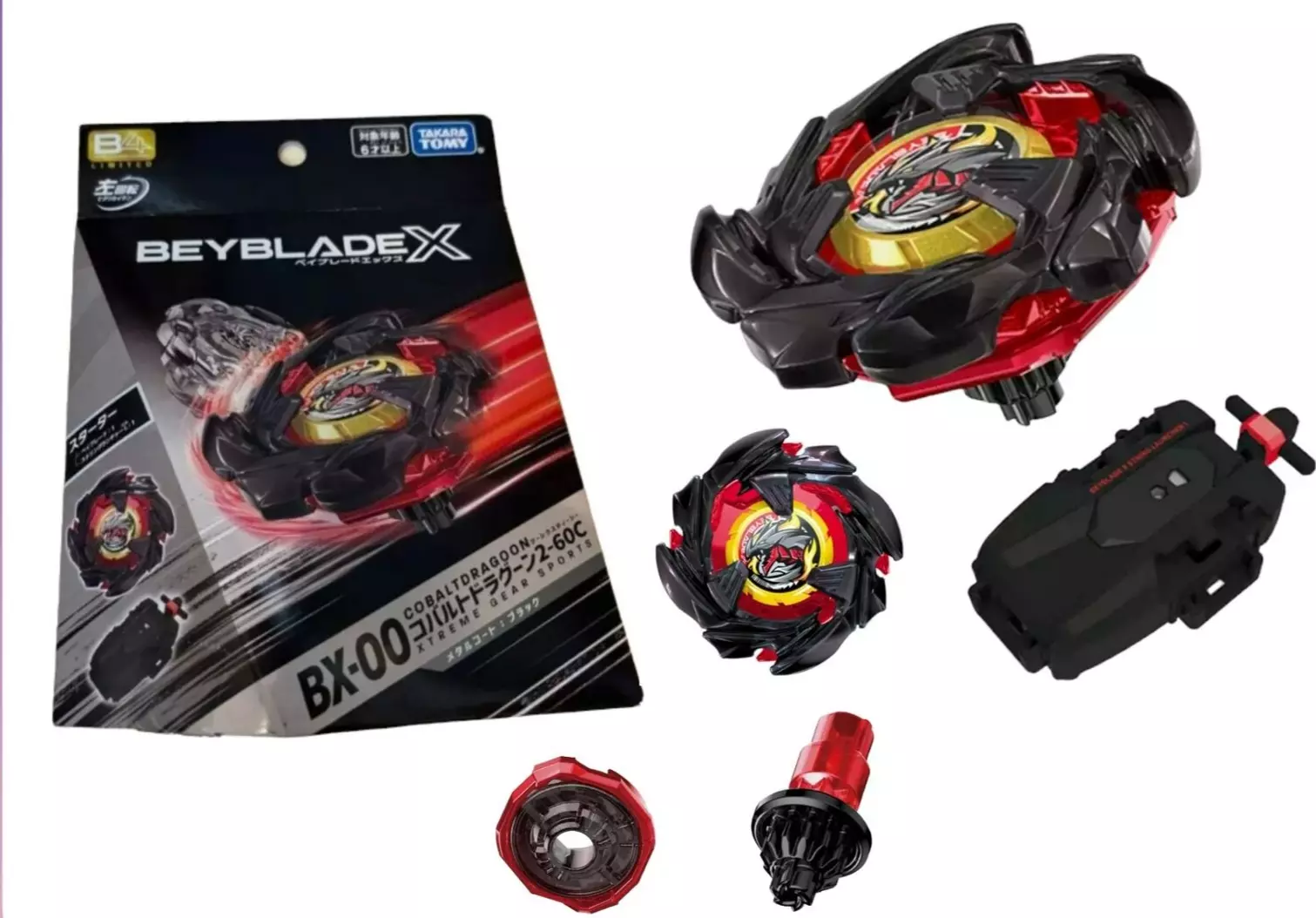 TAKARA TOMY BEYBLADE X BX-00 COBALT DRAGOON BLACK 2-60C LIMITED BXG-09