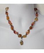 *B) Middle Eastern Costume Jewelry Faux Carnelian Stone Pendant Necklace - £21.97 GBP