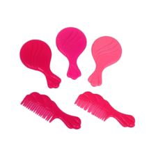 Lot Of 5 Vintage Mattel Barbie Doll Pink Round Brushes + Combs - £8.95 GBP