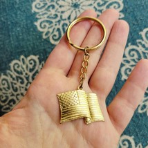 Vintage Gold Patriotic American Flag Keychain - $24.99