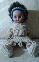 Native American Indian Crochet Dress Doll Headband Moccasins - £18.19 GBP