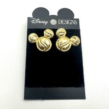 Disney Designs Mickey Logo Gold Tone Earrings Women’s - £8.87 GBP