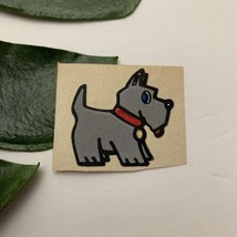 Vintage Personal Expressions Scottie Dog Fuzzy Flocked Sticker Gray Puppy - £9.38 GBP