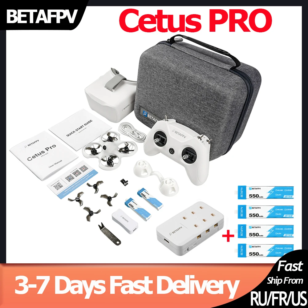 Betafpv Cetus Pro Fpv Kit Racing Drone Brushless Fpv Quadcopter Hd VR02 Goggles - £176.99 GBP+