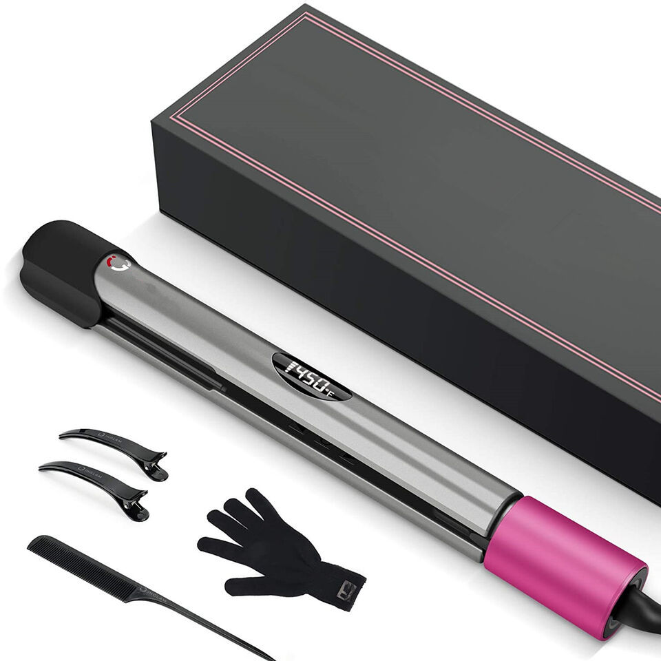 Primary image for 2 in 1 Hair Straightener and Curling Iron, Ionic Straightening Flat Iron    Rose