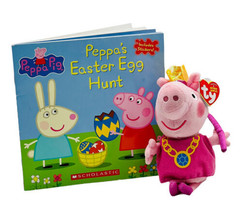 TY Princess Peppa Pig Plush Beanie Baby + Peppa’s Easter Egg Hunt Book w/sticker - £15.72 GBP