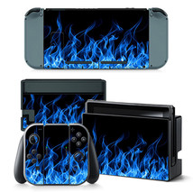 For Nintendo Switch Blue Flame Console &amp; Joy-Con Controller Vinyl Skin D... - $223.12 MXN