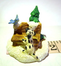 Grandeur Noel Victorian Village Bluebird and Dalmatian Miniature Christm... - £13.19 GBP