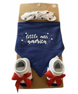 Lila &amp; Jack 3 Pieces Set Little Miss America Bootie headband Bid New 0-6... - $12.86