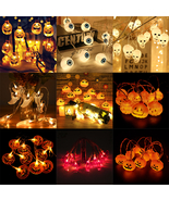 Halloween LED String Lights Ghost Pumpkin Skull Fairy Battery Party Home Decors - £8.30 GBP - £9.40 GBP