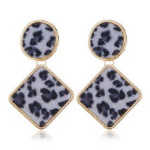 White Gabardine &amp; 18K Gold-Plated Leopard Print Drop Earrings - £10.58 GBP