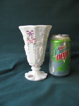 Westmoreland Paneled Grape Vase w/Hp Roses &amp; Bows - $11.00