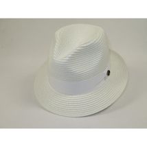 Men's Bently Semi Crushable Fedora Pinch Front Briad Hat Leonardo LE230 White image 4