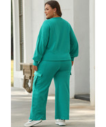 Solid Color Pullover Top and Cargo Pants Set - $57.59