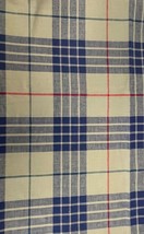 Fabric Sewing Quilting Plaid Blue Red Tan 48&quot; x 44&quot; 1.33 YD - £7.18 GBP