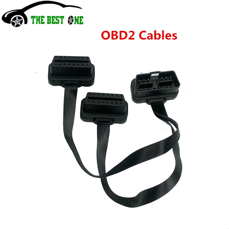 Sale obd2 16 pin cable flat thin as noodle elm327 male to dual female obd 2 thumb155 crop