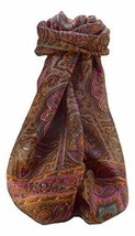 Mulberry Silk Traditional Long Scarf Daman Chestnut by Pashmina &amp; Silk - £19.12 GBP