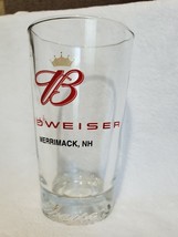 VTG Budweiser 16 oz Clear Thick Glass 1876 Anheuser Busch RD/BK Lettering Logo - £2.81 GBP